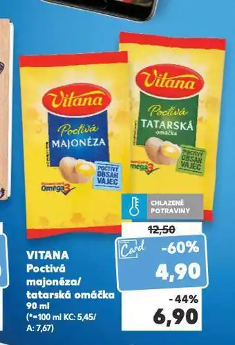Kaufland Vitana poctivá majonéza / tatarská omáčka nabídka