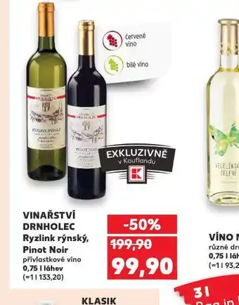Kaufland Vinařství drnholec ryzlink rýnský nabídka