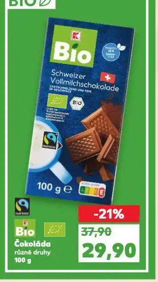 Kaufland Bio čokoláda nabídka