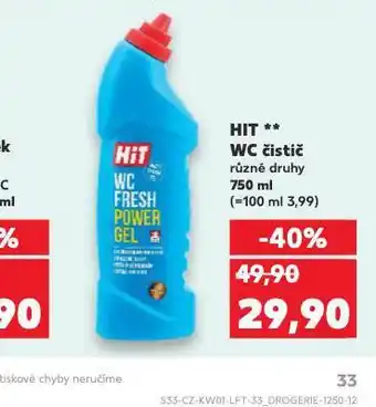 Kaufland Hit wc čistič nabídka