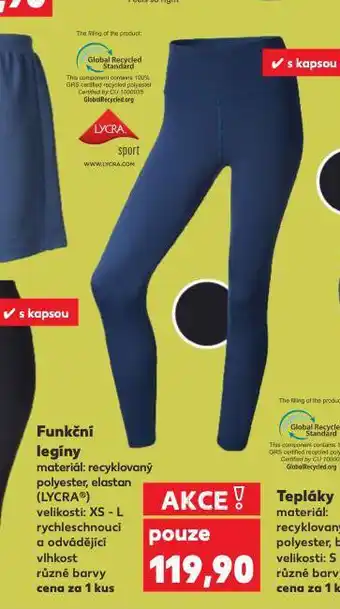 Kaufland Funkční legíny nabídka
