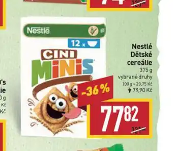 Billa Nestlé dětské cereálie nabídka