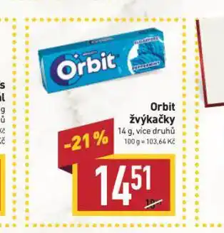 Billa Orbit žvýkačky nabídka
