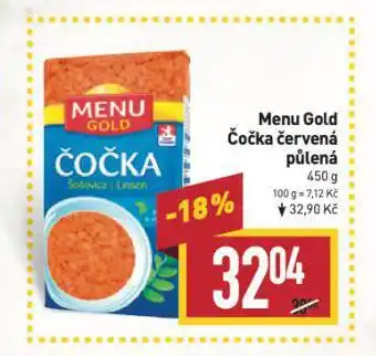 Billa Menu gold čočka červená půlená nabídka