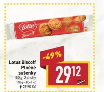 Billa Lotus biscoff plněné sušenky nabídka