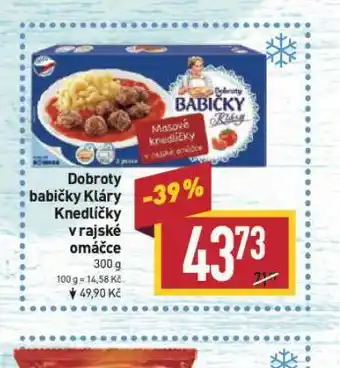Billa Dobroty babičky kláry knedlíčky v rajské omáčce nabídka