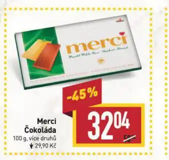 Billa Merci čokoláda nabídka