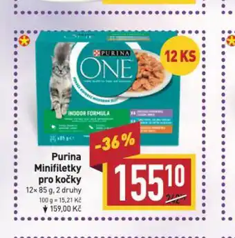 Billa Purina one minifiletky pro kočky nabídka