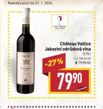 Billa Chateau valtice jakostní odrůdová vína nabídka
