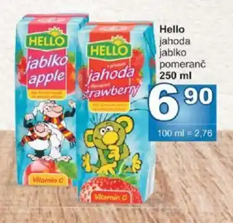 Jip Hello jahoda jablko pomeranč 250 ml nabídka