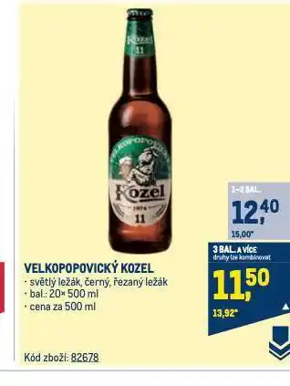 Makro Pivo velkopopovický kozel nabídka