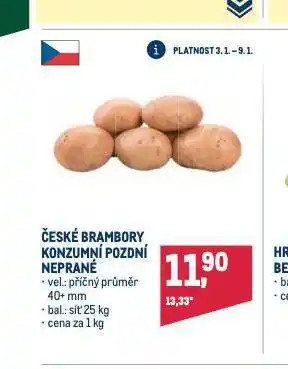 Makro Brambory konzumní pozdní nabídka