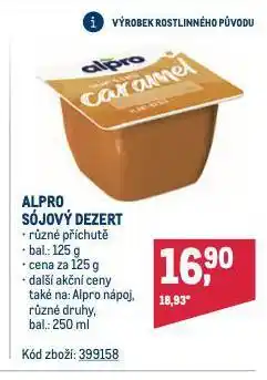 Makro Alpro sójový dezert nabídka