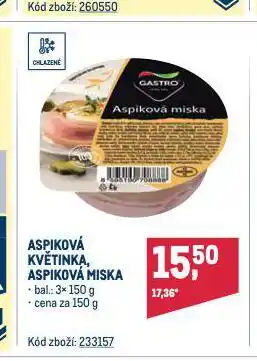 Makro Aspiková miska nabídka