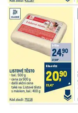 Makro Listové těsto nabídka