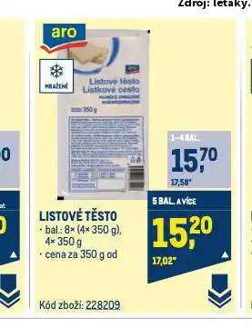 Makro Listové těsto nabídka