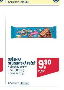 Makro Sušenka studentská pečeť nabídka
