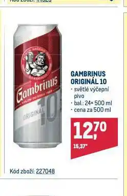 Makro Pivo gambrinus nabídka