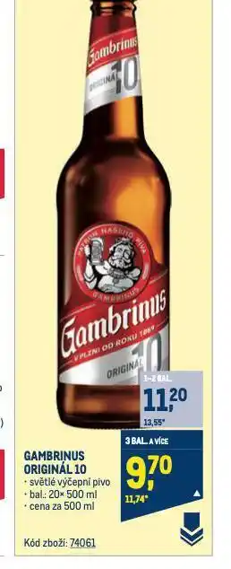 Makro Pivo gambrinus nabídka