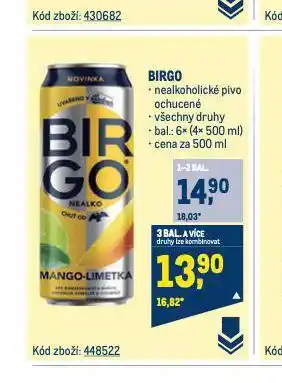 Makro Birgo nealkoholické pivo nabídka