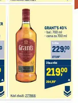 Makro Grant's triple wood whisky nabídka
