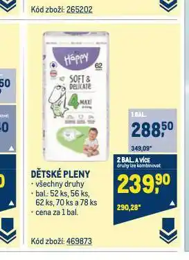 Makro Háppy dětské pleny nabídka