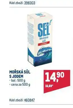 Makro Mořská sůl s jodem nabídka