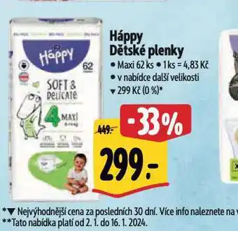 Albert Háppy dětské plenky nabídka