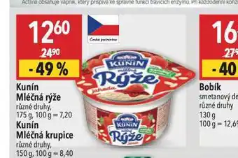 Globus Kunín mléčná rýže nabídka