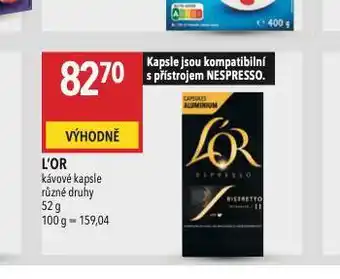 Globus L´or kávové kapsle nabídka