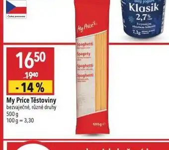 Globus My price těstoviny nabídka