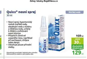 Benu Quixx nosní sprej nabídka