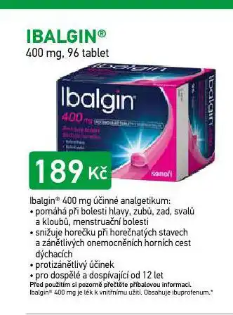 Alphega Lékárna Ibalgin nabídka