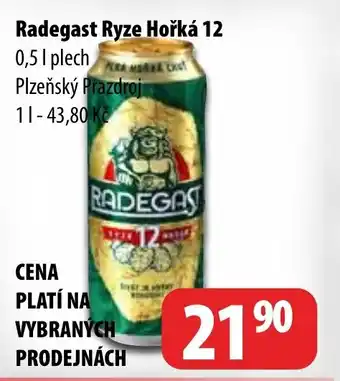 Partner Maloobchodní síť Radegast Ryze Hořká 12 0,5L nabídka