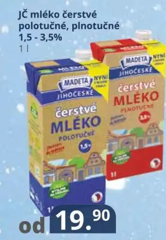 Potraviny CZ Jč mléko čerstvé polotučné, plnotučné 1,5-3,5% nabídka