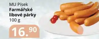 Potraviny CZ MU Písek Farmářské libové párky 100 g nabídka