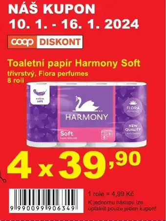 COOP DISKONT Toaletní papír Harmony Soft nabídka