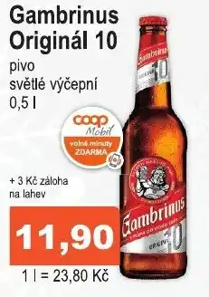 COOP DISKONT Gambrinus Originál 10 nabídka