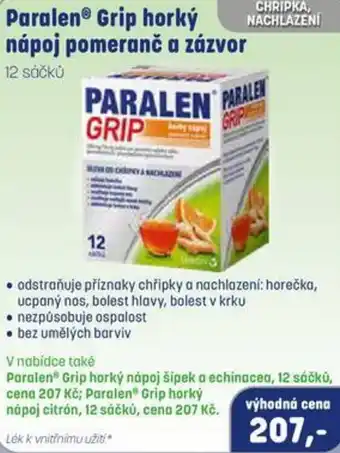 Paralen Grip horký nápoj pomeranč a zázvor