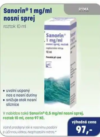 Sanorin 1 mg/ml nosní sprej