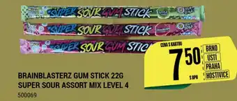 Tamda Foods BRAINBLASTERZ GUM STICK 22G SUPER SOUR ASSORT MIX LEVEL 4 nabídka