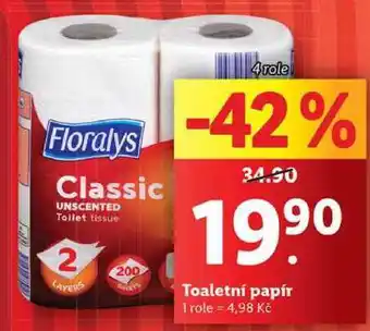 Lidl Toaletní papír, 4 role nabídka