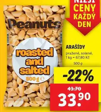 Lidl Arašídy, 500 g nabídka