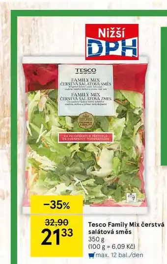 Tesco Tesco family mix čerstvá salátová směs 350 g nabídka