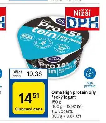 Tesco Olma high protein bílý řecký jogurt 150 g nabídka