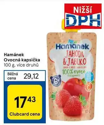 Tesco Hamánek ovocná kapsička 100 g nabídka