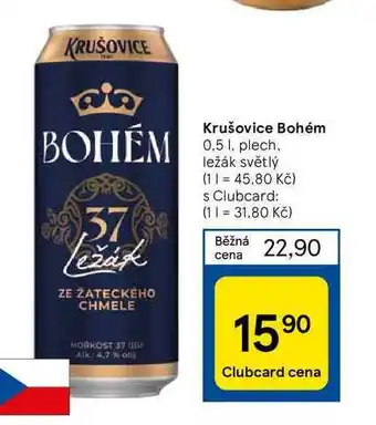 Tesco Krušovice bohém 0,5 l nabídka