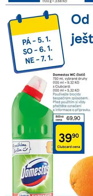 Tesco Domestos wc čistič 750 ml nabídka