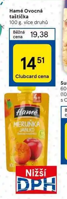 Tesco Hamé ovocná taštička 100 g nabídka