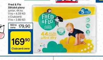 Tesco Fred & flo dětské pleny junior, 44 ks nabídka
